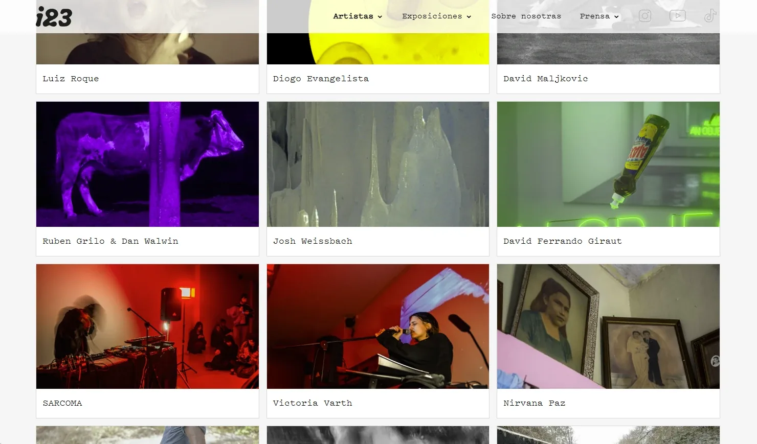 Galería i23, la web